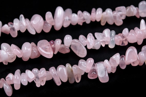 4 10MM Madagascar Rose Quartz Beads Pebble Chips Grade AA Genuine