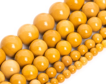 Yellow Mookaite Beads Grade AAA Genuine Natural Gemstone Round Loose Beads 4MM 6MM 8MM 10MM Bulk Lot Options