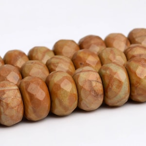8x5MM Brown Wood Skin Jasper Beads AAA Genuine Natural Gemstone Faceted Rondelle Beads 14.5&quot; / 7.5&quot; Bulk Lot Options (102991)