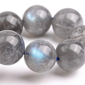 11-12MM Labradorite Bracelet - Natural Labradorite Stone Stretch Bracelet- Healing Labradorite Crystal Yoga Bracelet -Spiritual Protection