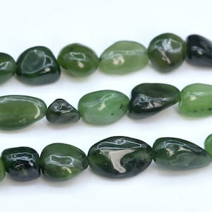 6-8MM Green Jasper Beads Pebble Nugget Grade AA Genuine Natural Gemstone Beads 15.5&quot;/7.5&quot; Bulk Lot Options (108457)