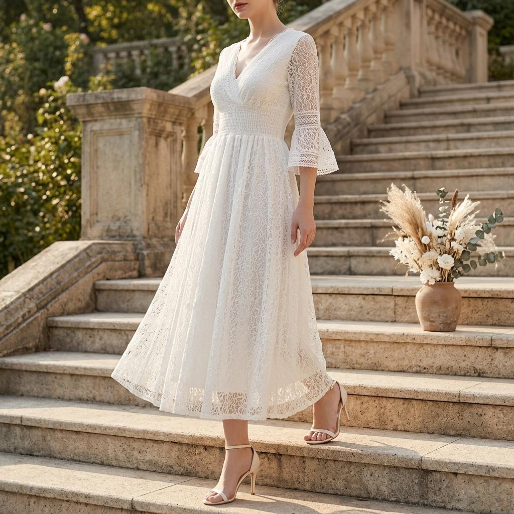 White Midi Bridal Shower Dress - Etsy