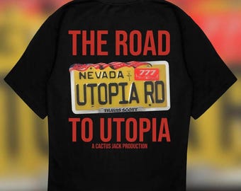 Utopia Road Nevada License Plate T-Shirt | Cactus Jack Back Graphic Tee