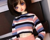 SD,DD Stripe mini sweater