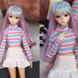 SD,DD Turtleneck crop sweater (Blue)