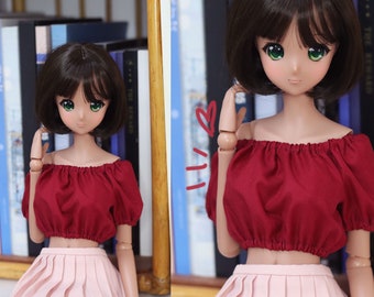 SD,DD Red puff sleeve top