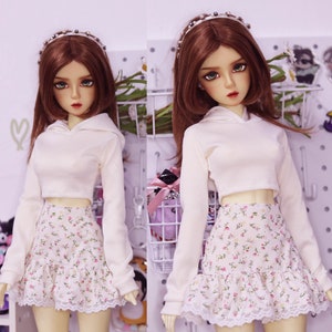 SD,DD mini hoodie top (White)
