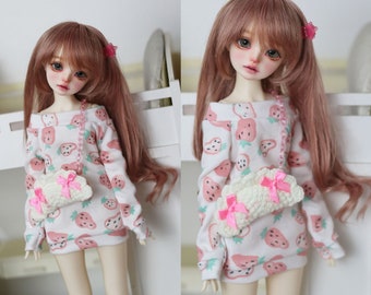 MSD,MDD off-shoulder mini dress (white strawberry)