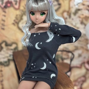 SD,DD Off-shoulder shirt dress (moon)