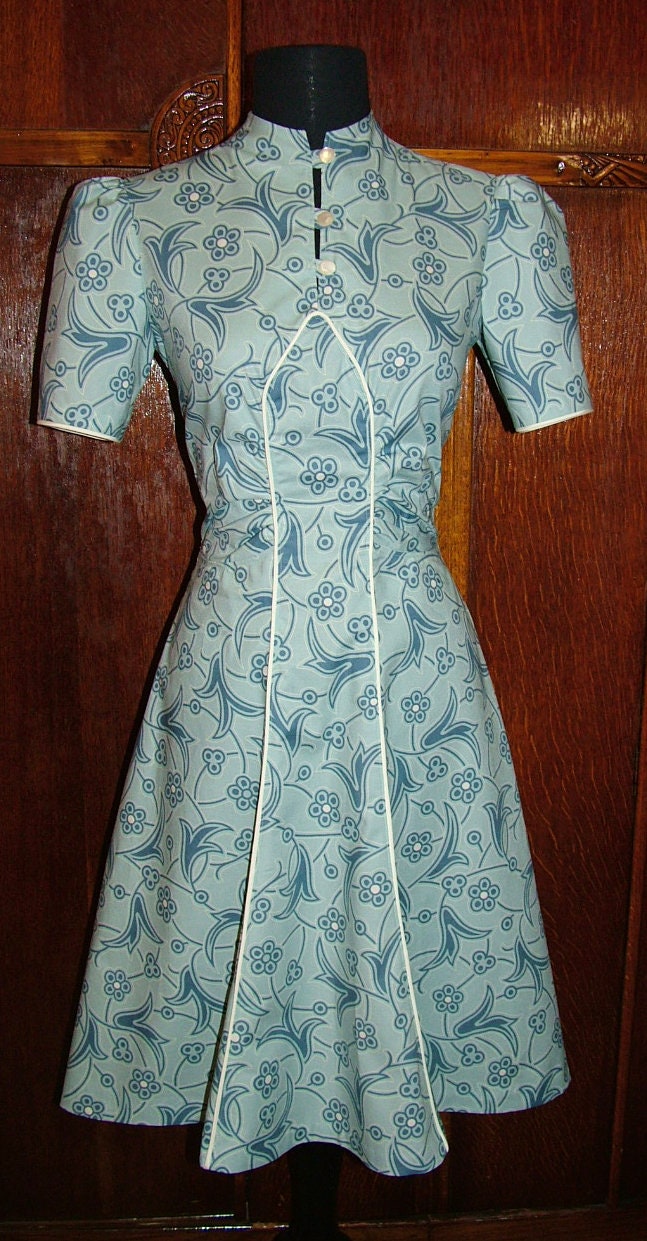 1930s Style Art Deco Dress Made from Vintage Pattern Custom | Etsy