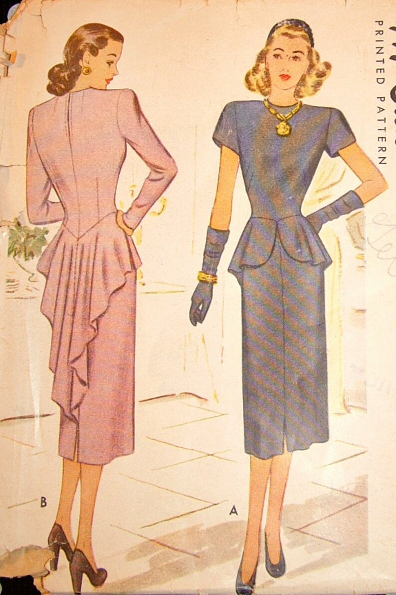 1940s peplum dress