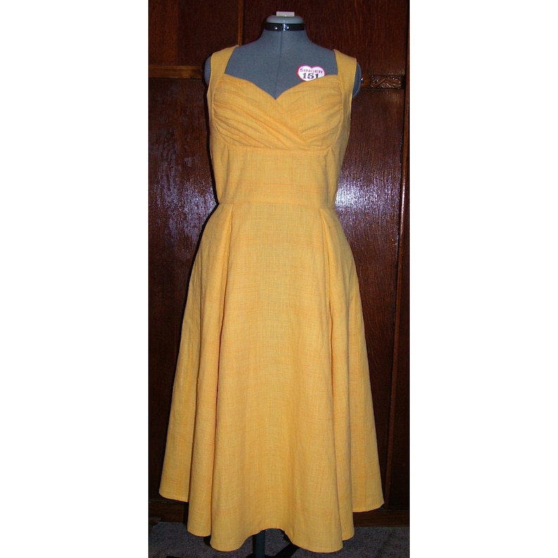 1950s Style Shelf Bust Dress with Pleated Circle Skirt Custom | Etsy