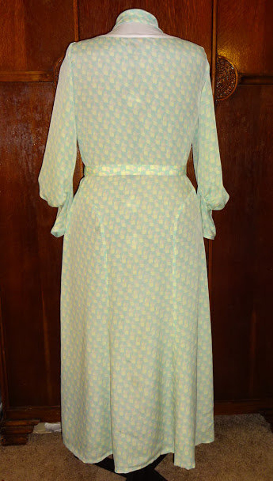 1930s Style Jabot Collar Dress With Balloon Sleeves and Slim Etsy