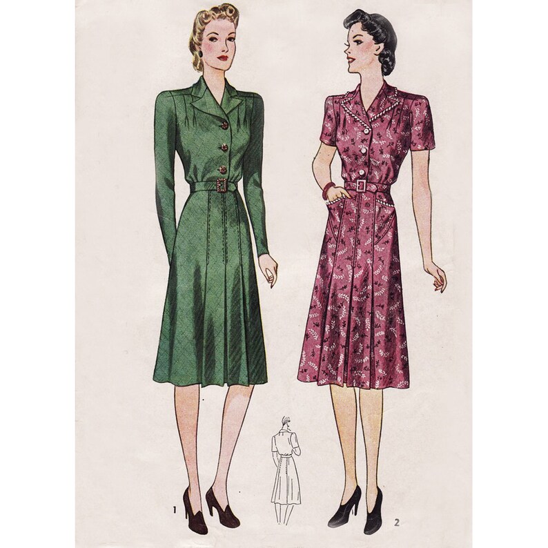 1940s shirt dress