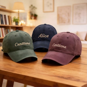 Custom Embroidered Baseball Cap, Personalized Text Hat, Unisex Adjustable Hat, Gift for Dad Mom Grandparents, Birthday Fathers Day Gift