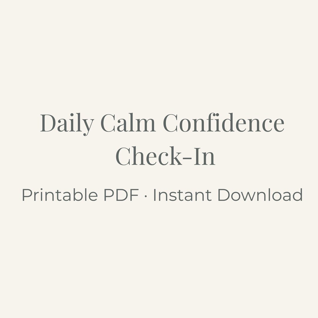 Calm Check Daily Calm Confidence Check in | Gentle Self Trust Printable - Etsy Canada