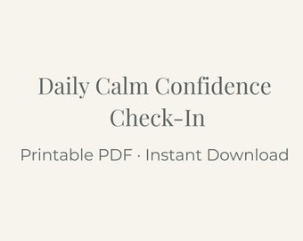 Daily Calm Confidence Check In | Gentle Self Trust Printable