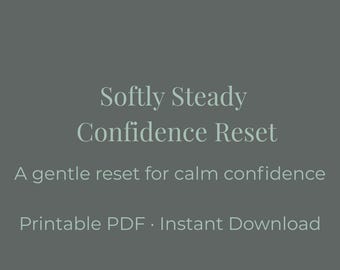 Confidence Reset Workbook | Calm Self Trust Printable