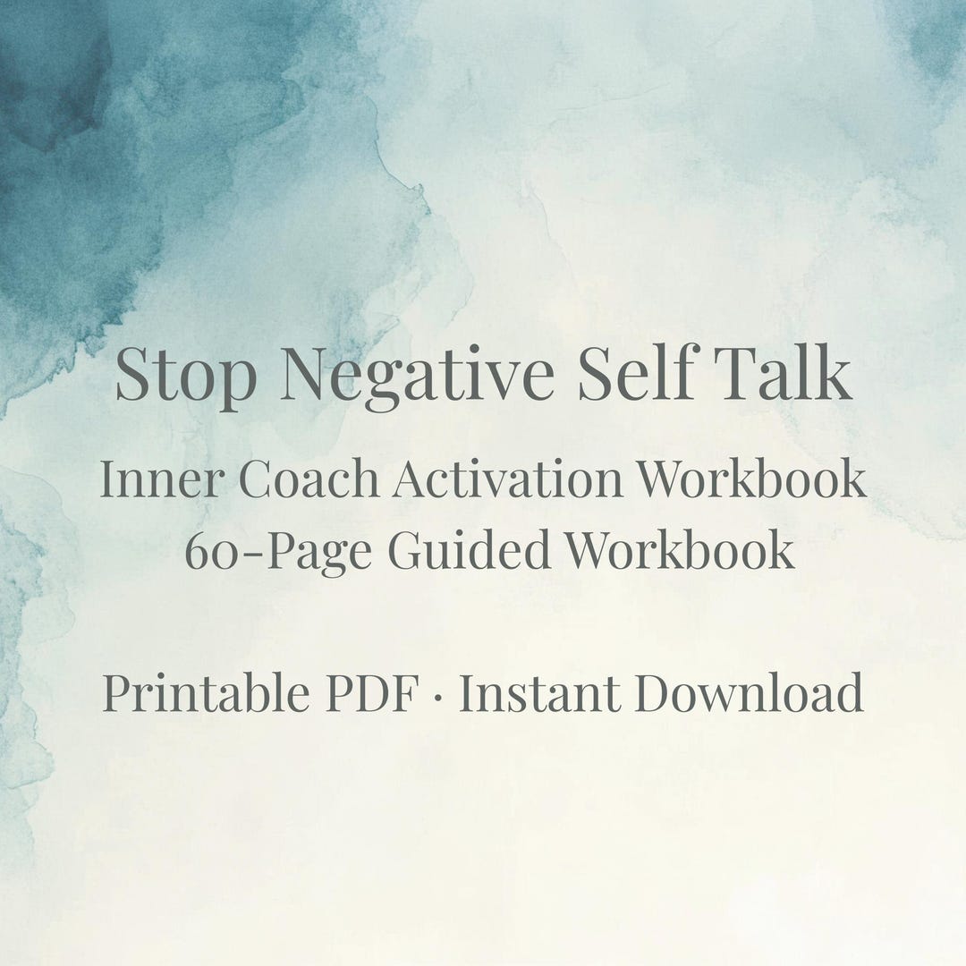 Stop Negative Self Talk Workbook | Build Self Confidence PDF - Etsy