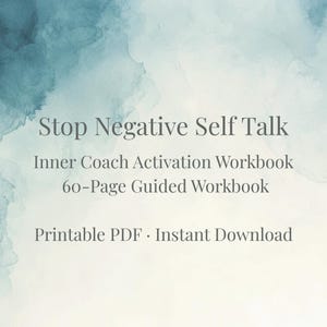 Stop Negative Self Talk Workbook | Build Self Confidence PDF