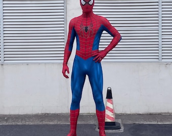 Combinaison intégrale de cosplay de super-héros araignée rouge et bleue, masque intégral en spandex, cadeau de déguisement d'Halloween