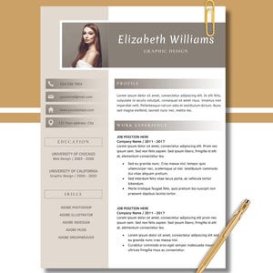 Professional Resume Template for Word, Minimalist CV Bundle, ATS Friendly Resume with Cover Letter, Editable Modern Job Application kit