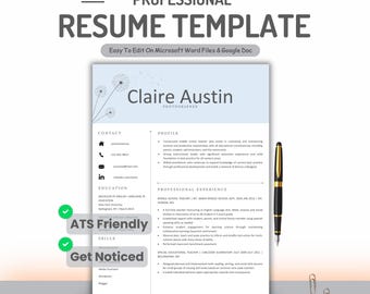 Modern Resume Template Word ATS Friendly Resume | Modern ATS Friendly Resume | Ats Resume Template Word | Professional Resume Template ATS