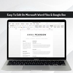 Professional One Page Resume Template, Modern Minimalist CV (Word, Pages) image 7
