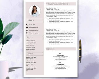 Modern ATS Resume Template Word | Professional Minimalist Google Doc CV (Instant Download) Clean Minimalist CV Template