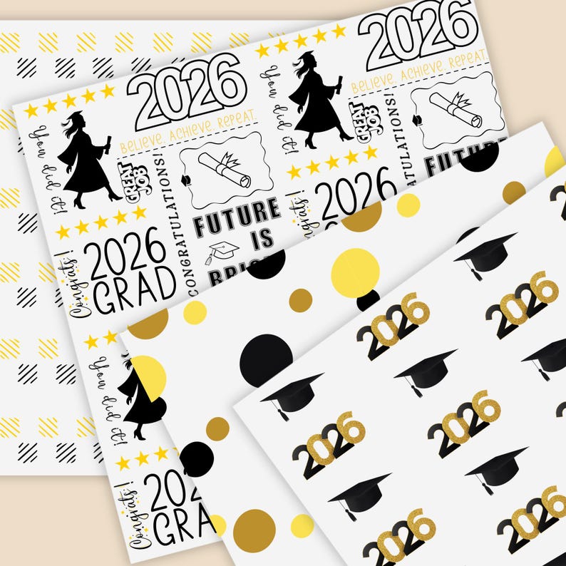 2026 Graduation Seamless Patterns, Instant Digital Download, Grad Craft ...