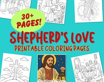 Bijbelkleurplaten Jezus-thema, christelijke werkbladen voor kinderen, pdf-bestand direct te downloaden