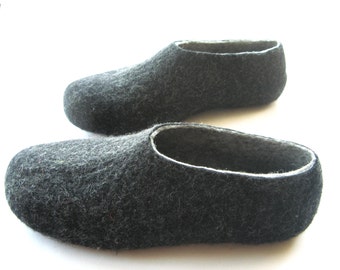 Warm handmade wool felt house shoes men - Winter gift Grandfather