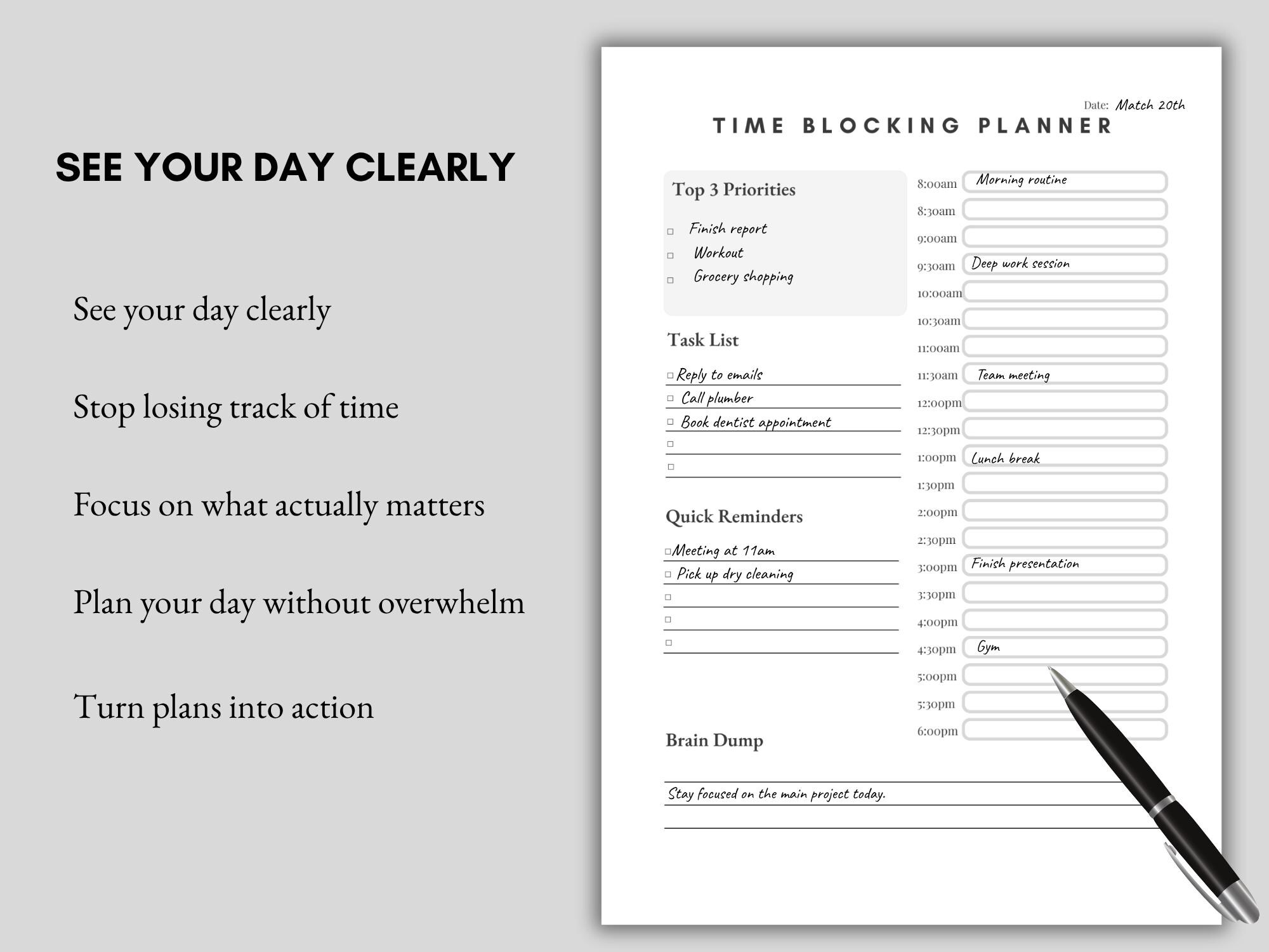 ADHD Daily Routine Planner Printable | Simple Daily Structure Sheet for ...