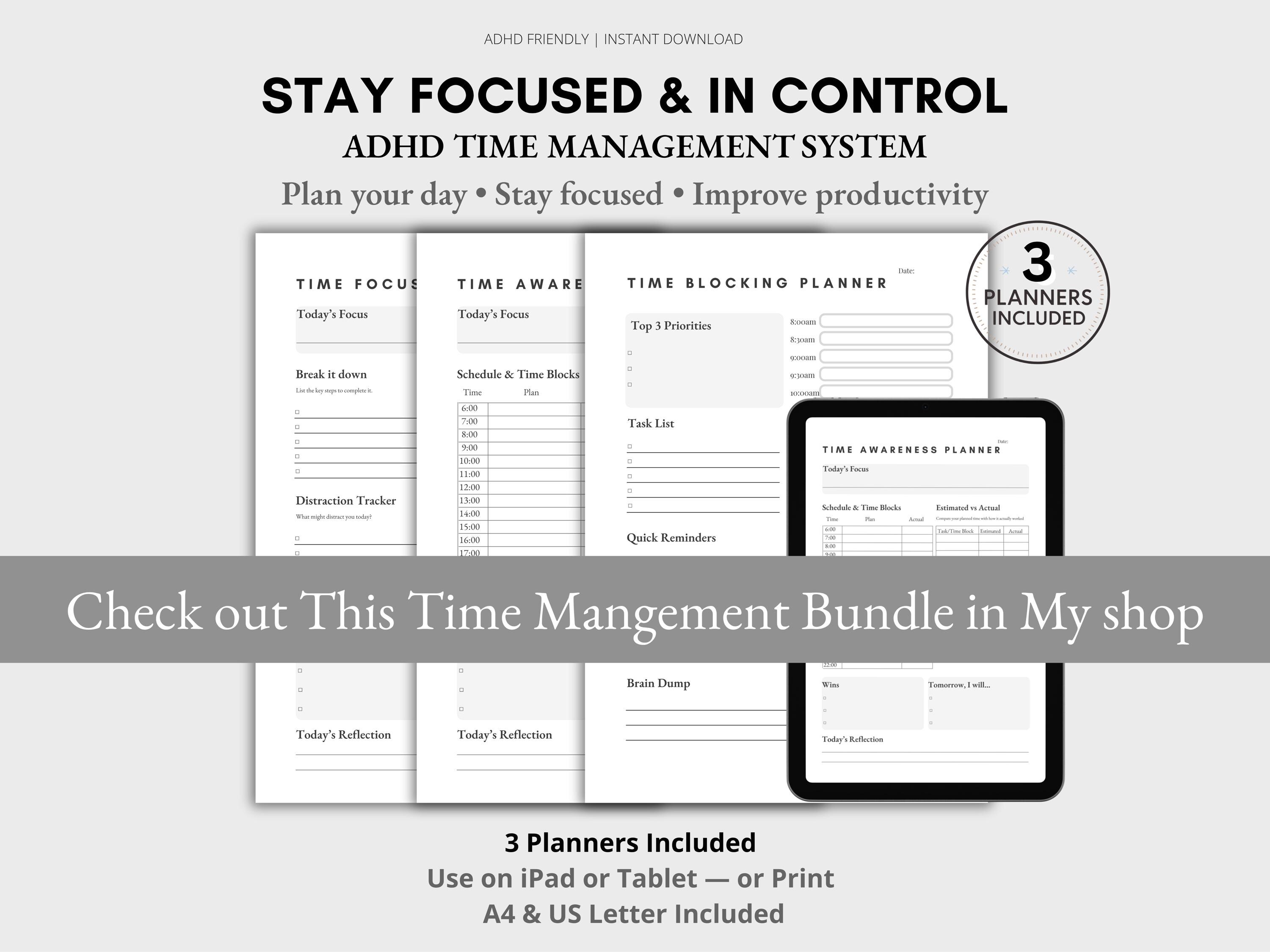 ADHD Daily Routine Planner Printable | Simple Daily Structure Sheet for ...
