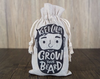 Keep Calm And Grow Your Beard, Beardy Bag - Beard Care Set, All Natural, Handmade in Ireland