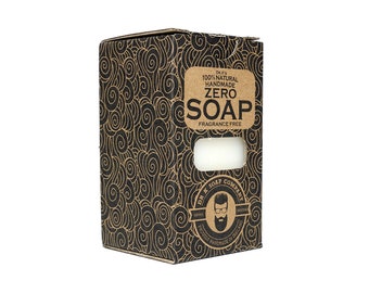 Fragrance Free, ZERO Body Soap, XL Size, 8oz 225g - All Natural, Handmade in Ireland
