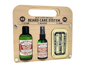 Cool Mint Beard Care System, Beard Care Gift Set - Beard Oil, Beard Balm and Beard Wash, Irish Made
