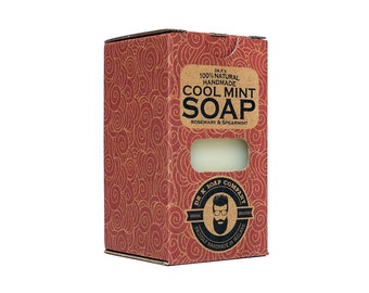 Cool Mint Body Soap, XL Size, 8oz 225g - All Natural, Handmade in Ireland