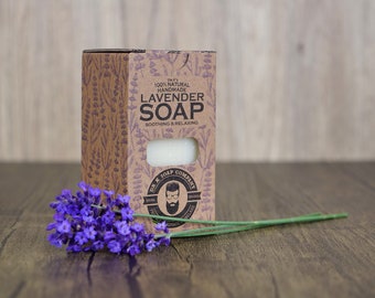 Lavender Body Soap, XL Size, 8oz 225g - All Natural, Handmade in Ireland