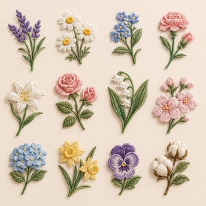 Broderad plommonblommalapp, persika-körsbärsblommaapplikationer, broderad blommalapp för kläder, jacka, kostym, stryk-på och sy-på