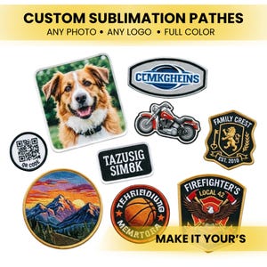 Custom Patch, sublimation, Custom Photo Patch, Personalized Design Patch, Iron On Patch, Velcro Patch, Sew On Patch
