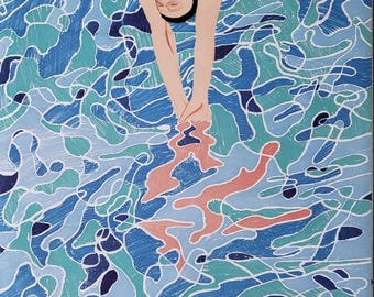 David Hockney - The Diver, Olympische Spiele München Poster Artwork