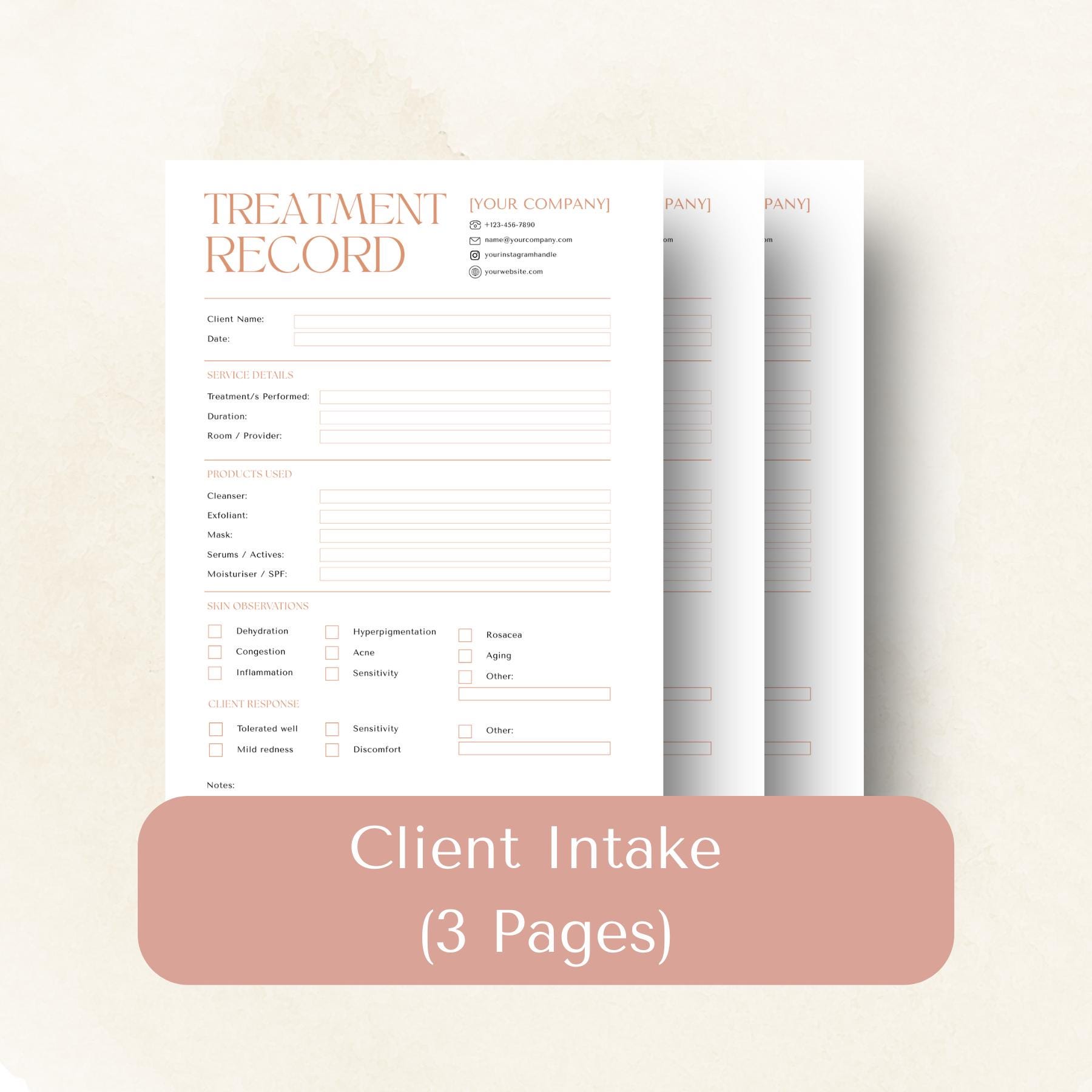 Client Intake Forms Template Pack for Small Businesses | Editable ...