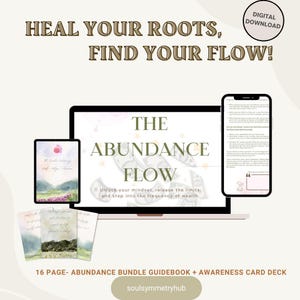 Abundance Flow Workbook, Awareness Cards, Manifestation Journal (Digital Download)