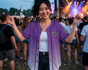 Comeback Era World Tour Baseball Jersey | Purple Gradient