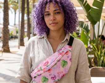 Floral Fanny Pack | Belt Bag Crossbody | Girls Trip Travel Bag | Festival Waist Bag | Best Friend Gift