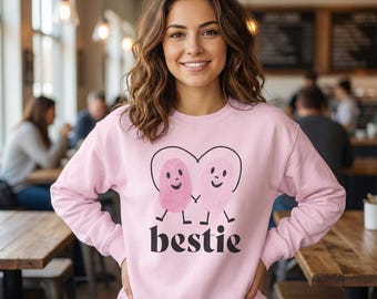 Crewneck Sweatshirt | Matching Friends Top | Cozy Cotton Blend Pullover | Girls Trip Outfit | Casual Loungewear
