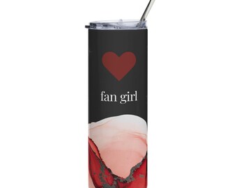 Kpop Tumbler 20oz | Stainless Steel Travel Mug with Straw | Concert Gift | Red Heart Design
