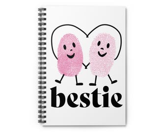 Spiral Notebook | Friendship Journal | Heart Design Notebook | Best Friend Writing Journal | Cute Pink Notebook