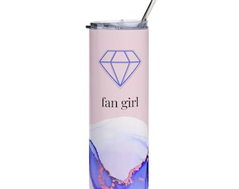 Kpop Tumbler 20oz | Stainless Steel Travel Mug with Straw | Concert Gift | Diamond Design